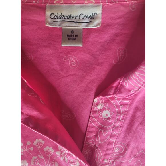 Coldwater Creek Pink Women Shirt Button Up 3/4 Sleeves Sz S - Picture 6 of 6